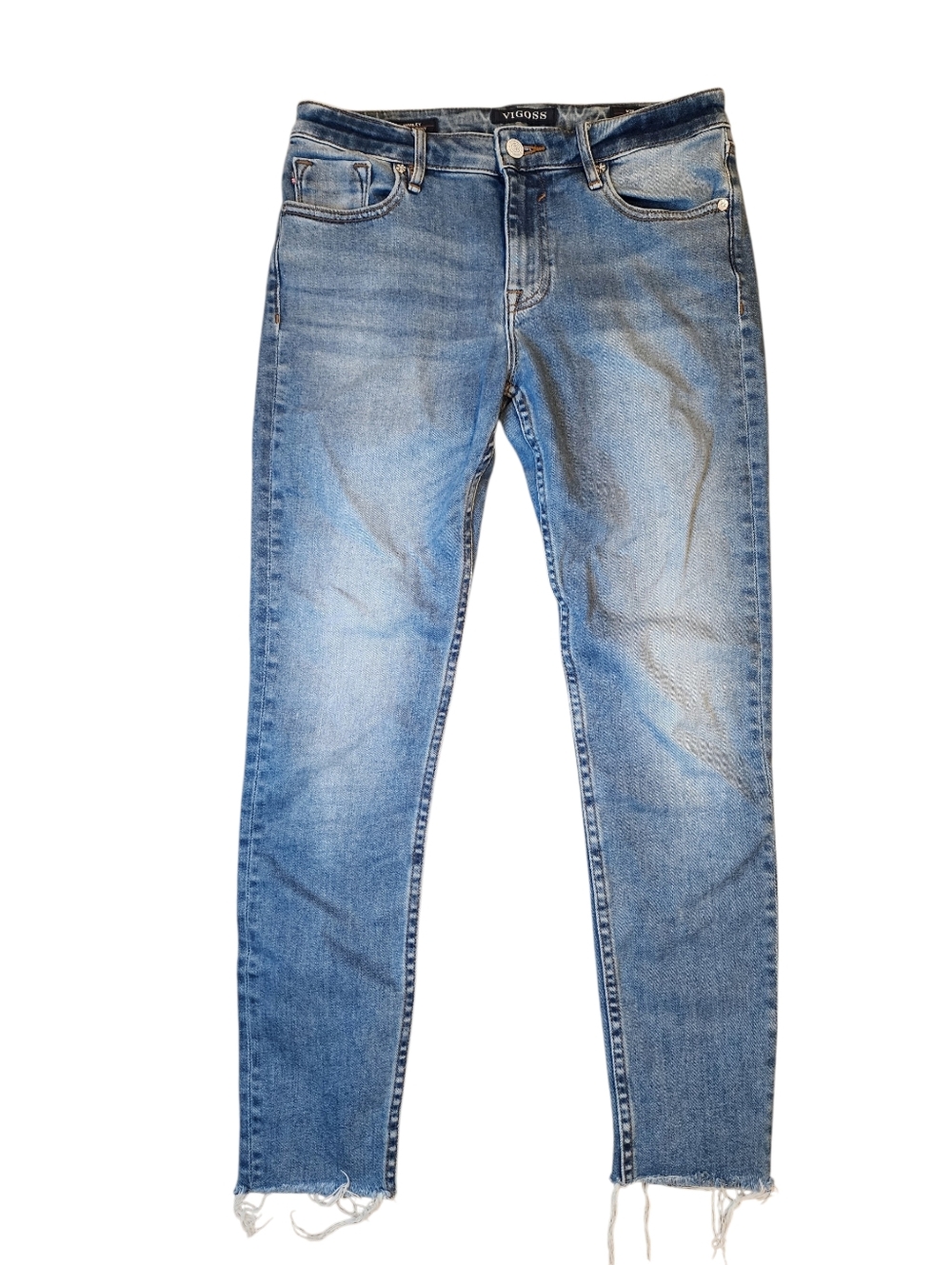 Vigoss Marley Super Skinny Mid Rise Raw Hem Jeans - W28 L27